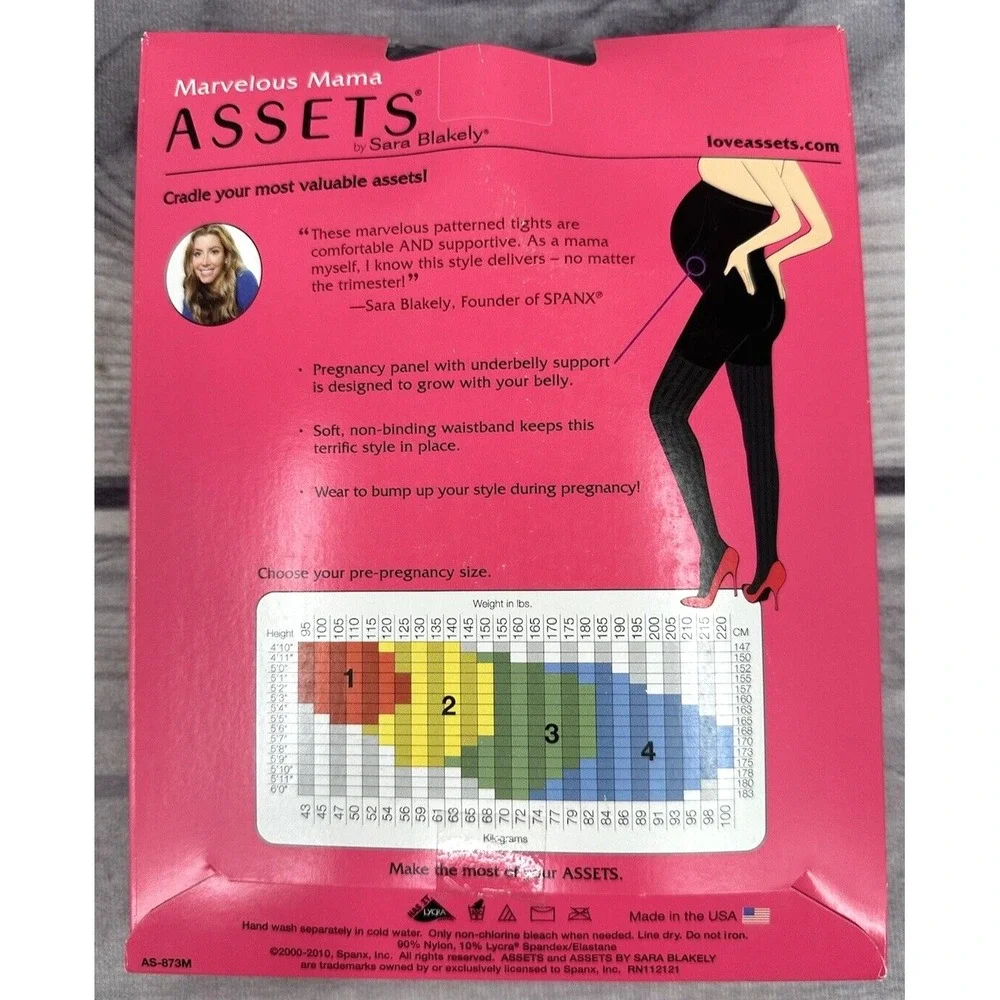 ASSETS  BY SPANX MARVELOUS MAMA‎ MATERNITY TIGHTS Size 2 BLACK OPAQUE STRIPE